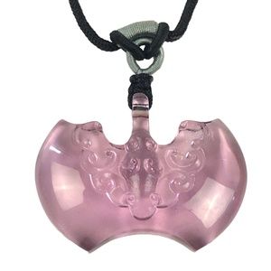 Tittot Art Glass Pendant Necklace Lavender in Original Box Made in Taiwan